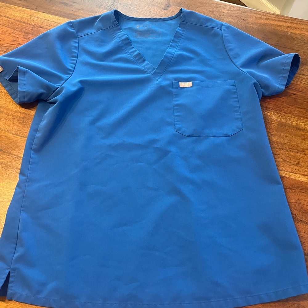 Figs Catarina Scrub Top-Royal Blue-Size Large